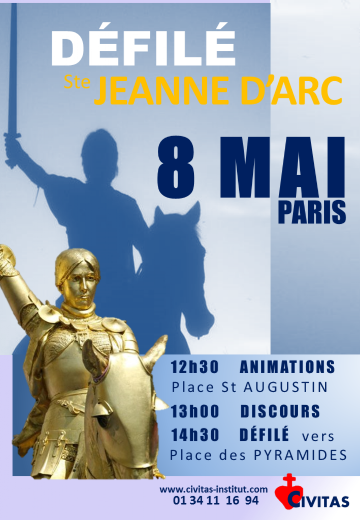 Le 8 mai 2016, Ste Jeanne d’Arc vous attend à Paris