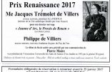 1er février 2017 : Dîner de gala du Cercle Renaissance