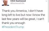 Clint Eastwood remercie l’Amérique d’avoir voté Donald Trump