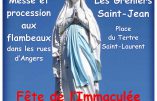 Procession en l’honneur de l’Immaculée Conception dans les rues d’Angers le 8 décembre