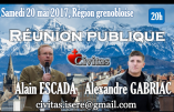 20 mai 2017, région grenobloise – Réunion publique avec Alain Escada et Alexandre Gabriac