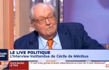 Jean-Marie Le Pen donne son opinion sur le changement de nom du Front national, parle de féminisme, d’immigration, de sa petite-fille Marion etc