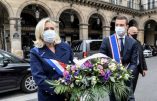 1er mai 2020, Marine Le Pen dépose une gerbe aux pieds de la statue de sainte Jeanne d’Arc