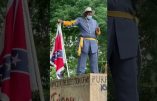 Un descendant des soldats Noirs de l’armée confédérée proteste contre le déboulonnage de la statue du Général Lee