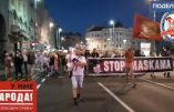 Manifestation serbe contre le masque obligatoire et la dictature sanitaire