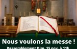 15 novembre 2020 à Strasbourg – Nous voulons la Messe !