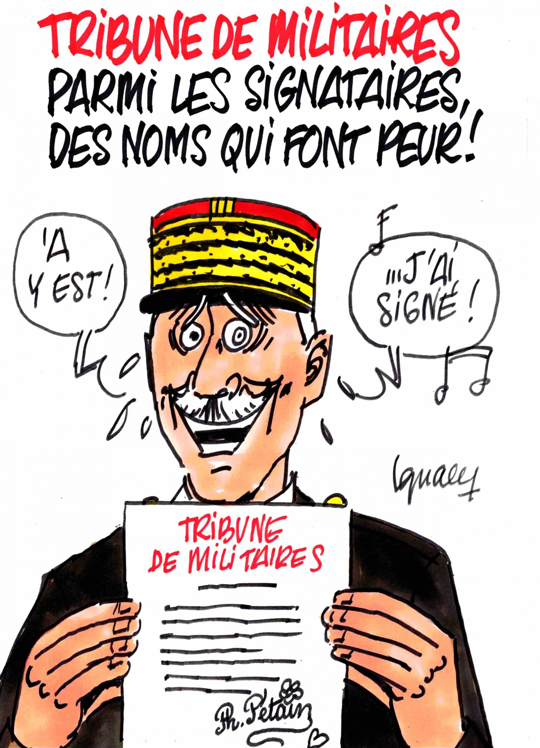 Ignace - Tribune de militaires avec des signatures qui font peur