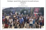 Sud-Ouest titre sur la remarquable visibilité de Civitas dans les cortèges des manifestations anti-pass à Bergerac