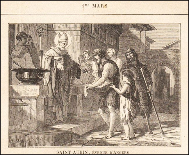 *Un Saint, un Miracle* : Saint Aubin d’Angers (vers 468-550) obtient la guérison d’un homme paralysé depuis 7 ans 01_03_saint_aubin_eveque_d_angers