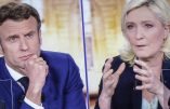 Captation TV du débat pour le second tour de la présidentielle 2022 entre Marine Le Pen et Emmanuel Macron. Paris le 20 avril 2022