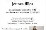 Aurenque (Gers) : retraite pour dames, mères de famille et jeunes filles du 2 au 4 septembre 2022