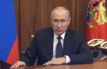 Russian President Vladimir Putin makes an address, dedicated to a military conflict with Ukraine, in Moscow, Russia, in this still image taken from video released September 21, 2022. Russian Presidential Press Service/Kremlin via REUTERS ATTENTION EDITORS - THIS IMAGE WAS PROVIDED BY A THIRD PARTY. NO RESALES. NO ARCHIVES. MANDATORY CREDIT.