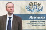 Alain Escada interviendra à la Fête du Pays Réel le 19 novembre 2022 à Rungis