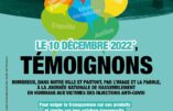 10 décembre 2022 : action « Témoignons » en hommage aux victimes des injections anti-Covid