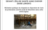 Chapelet de réparation jeudi 29 décembre à 18 H 15 devant l’église Sainte-Anne-d’Arvor à Lorient (56)