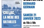 21 janvier 2023 – Bernard Germain dédicacera à la Librairie Vincent