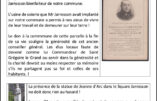 Appel à se rassembler pour le maintien de La Croix de mission et la restitution de la statue de sainte Jeanne d’Arc, à Bourg-Argental le 21 janvier.