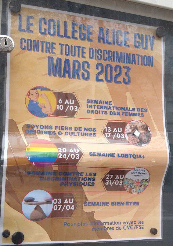 Le collège Alice Guy, à Lyon, impose la propagande LGBT
