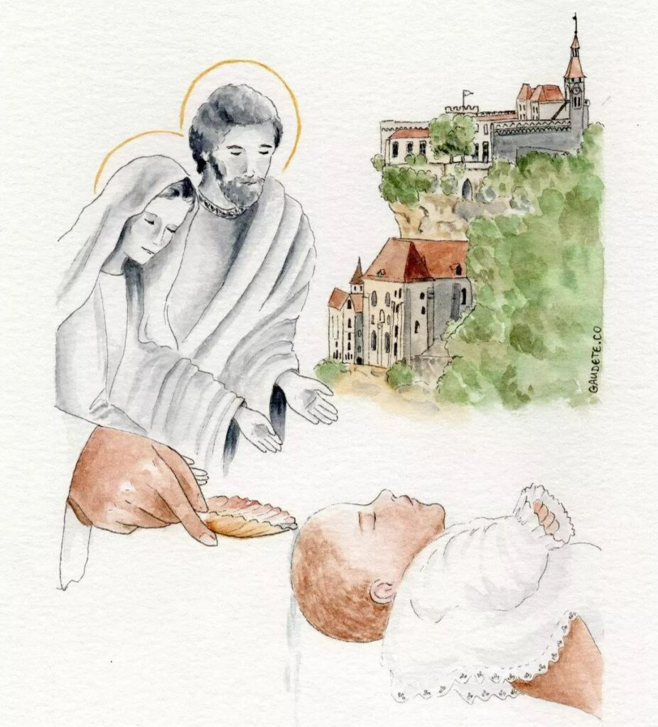 Baptême - Illustration signée Gaudete