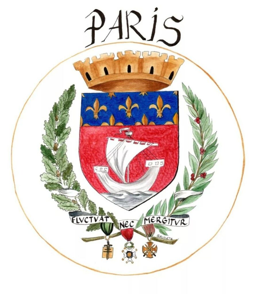 Blason de Paris par l'illustratrice catholique qui signe Gaudete