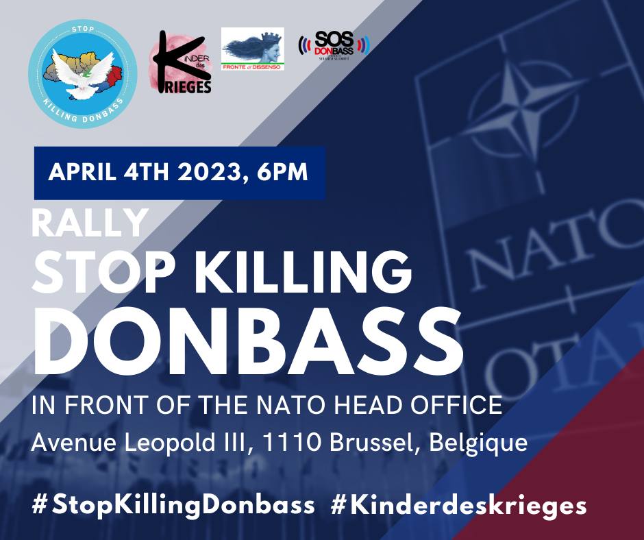 Manifestation Stop killing Donbass à Bruxelles le 4 avril