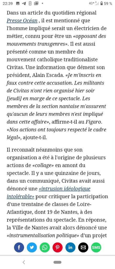 Accusation de la Mairie de Nantes ? Civitas répond (Figaro)