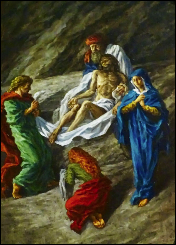 Quatorzième station : Jésus est mis au tombeau 