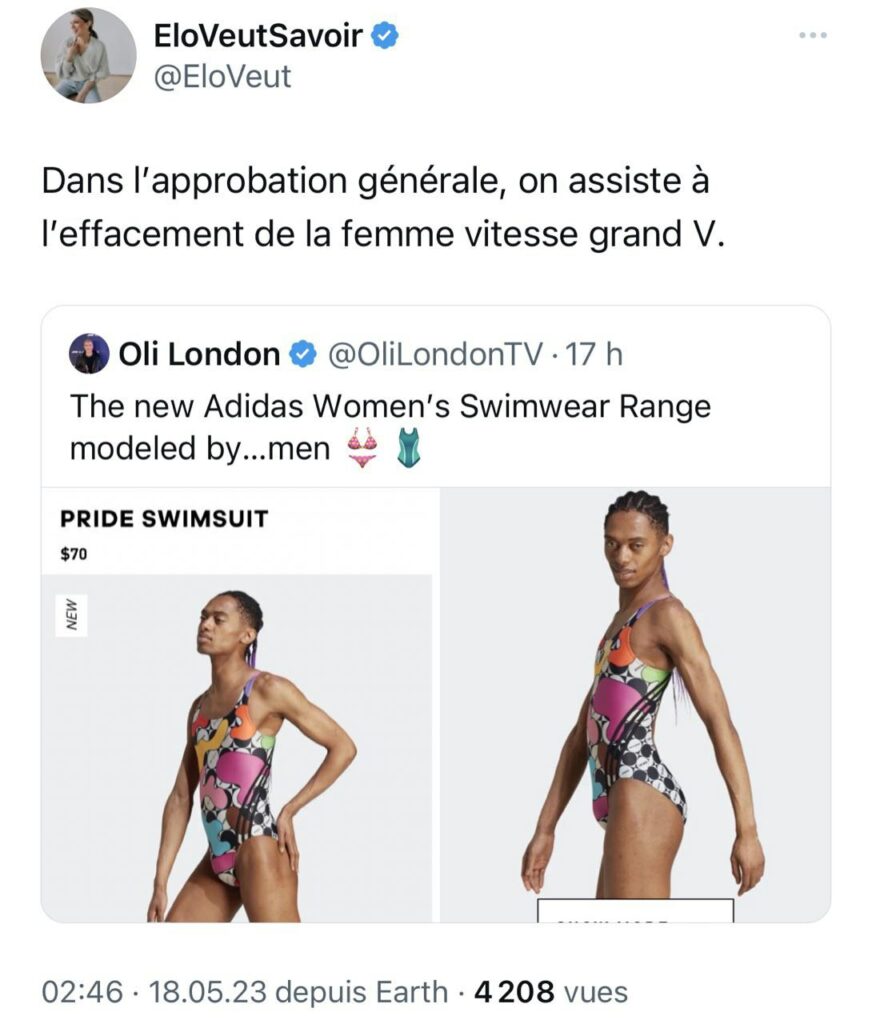 Adidas choisit un mannequin transgenre pour présenter ses maillots pour femmes