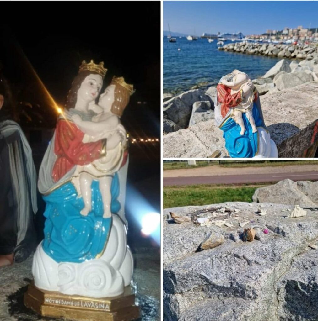 A Ajaccio, la statue de Notre-Dame de Lavasina a été décapitée durant le week-end de Pentecôte