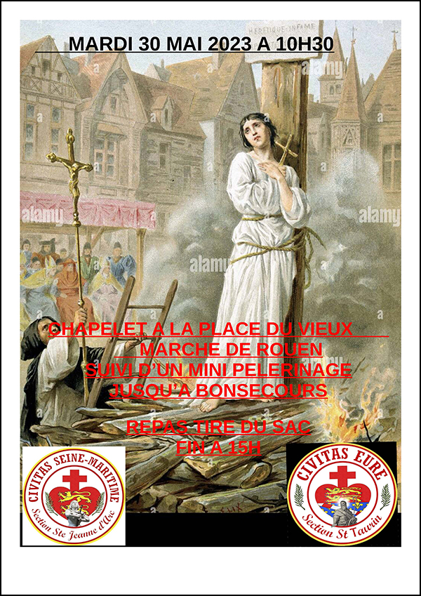 Civitas Rouen, trente mai, sainte Jeanne d'Arc, place du Marché