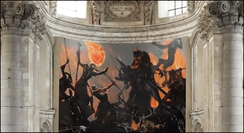 Exposition dans la chapelle des Jésuites de Cambrai, dans l'antre de diablo
