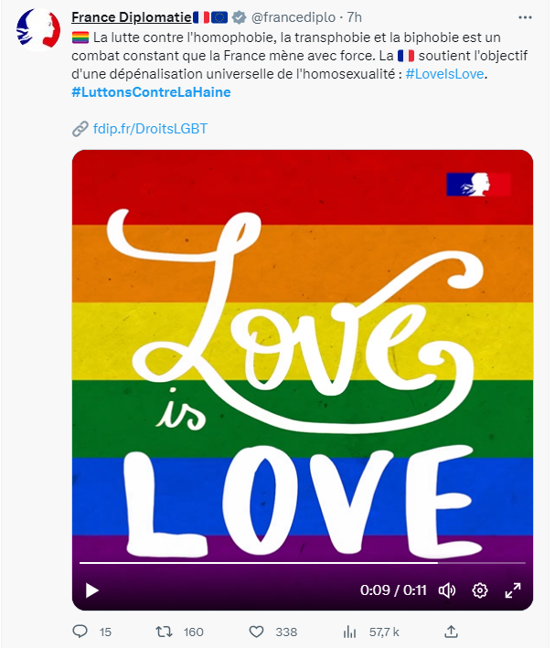 La diplomatie française et la propagande LGBT
