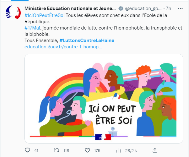 Ministère de l'éducation et propagande LGBT