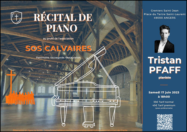 SOS Calvaires, récital piano Angers, dix-sept juin