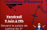 Chapelet pour les victimes d’Annecy : vendredi 9 juin à 19 heures