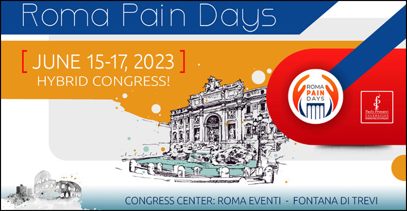 Congrès Roma Pain Days médecine, quinze au dix-sept juin 2023