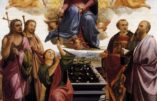 L’Assomption est une des fêtes les plus anciennes de la Sainte Vierge. On la célébrait primitivement le 18 janvier ; l’empereur Maurice (582-602) en fixa la date actuelle.