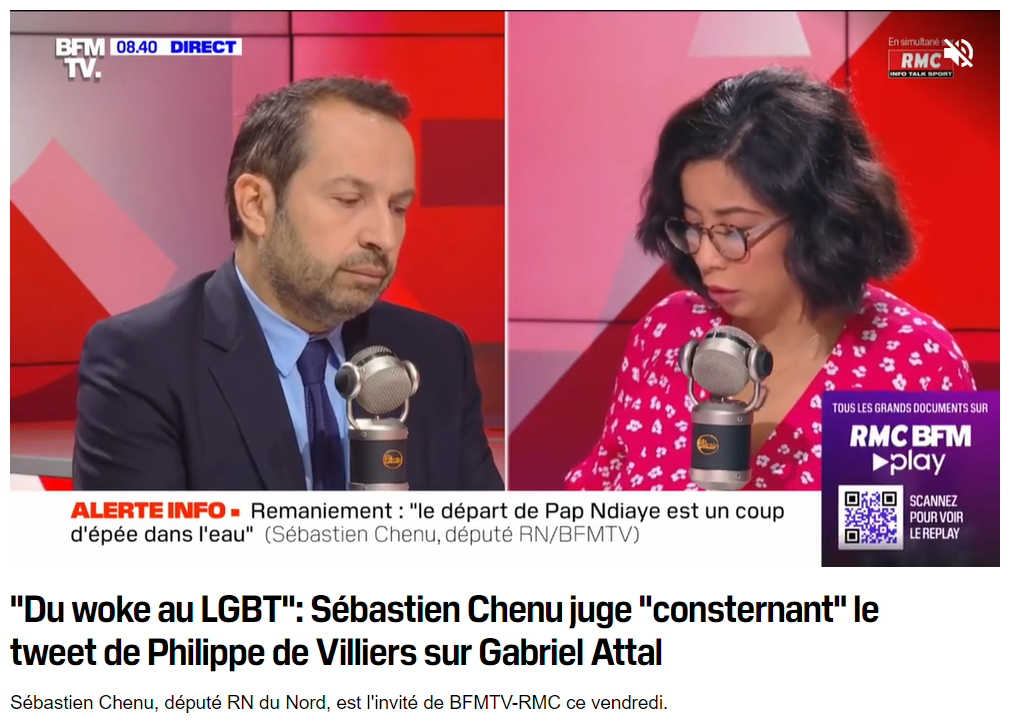 Communautarisme LGBT : Sébastien Chenu défend Gabriel Attal