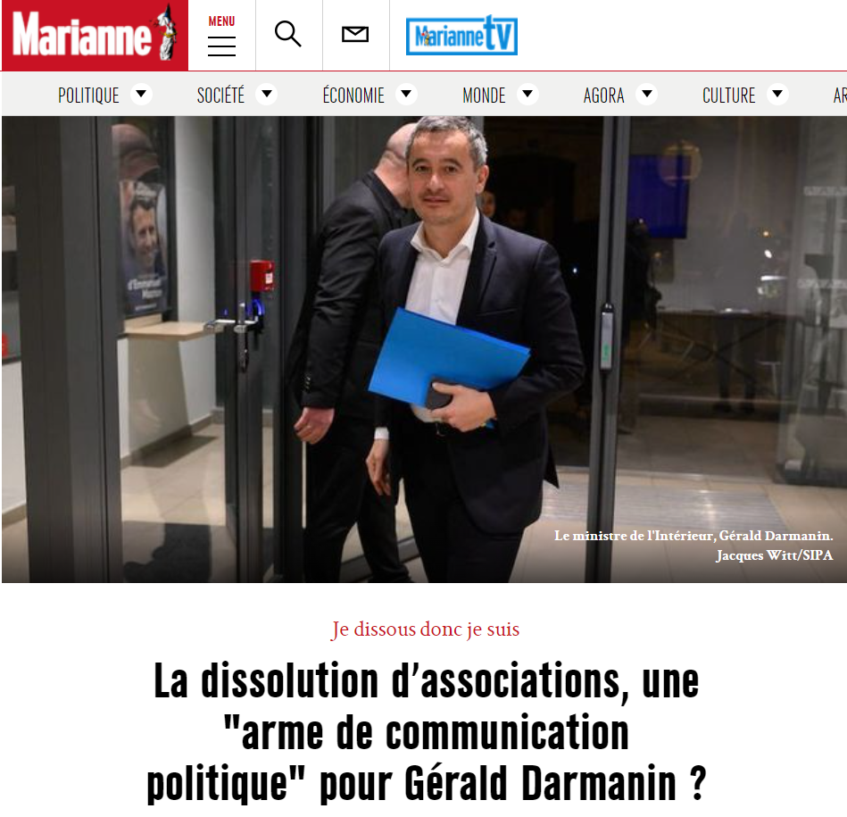 Pour Darmanin, les dissolutions sont le moyen de briller devant les médias