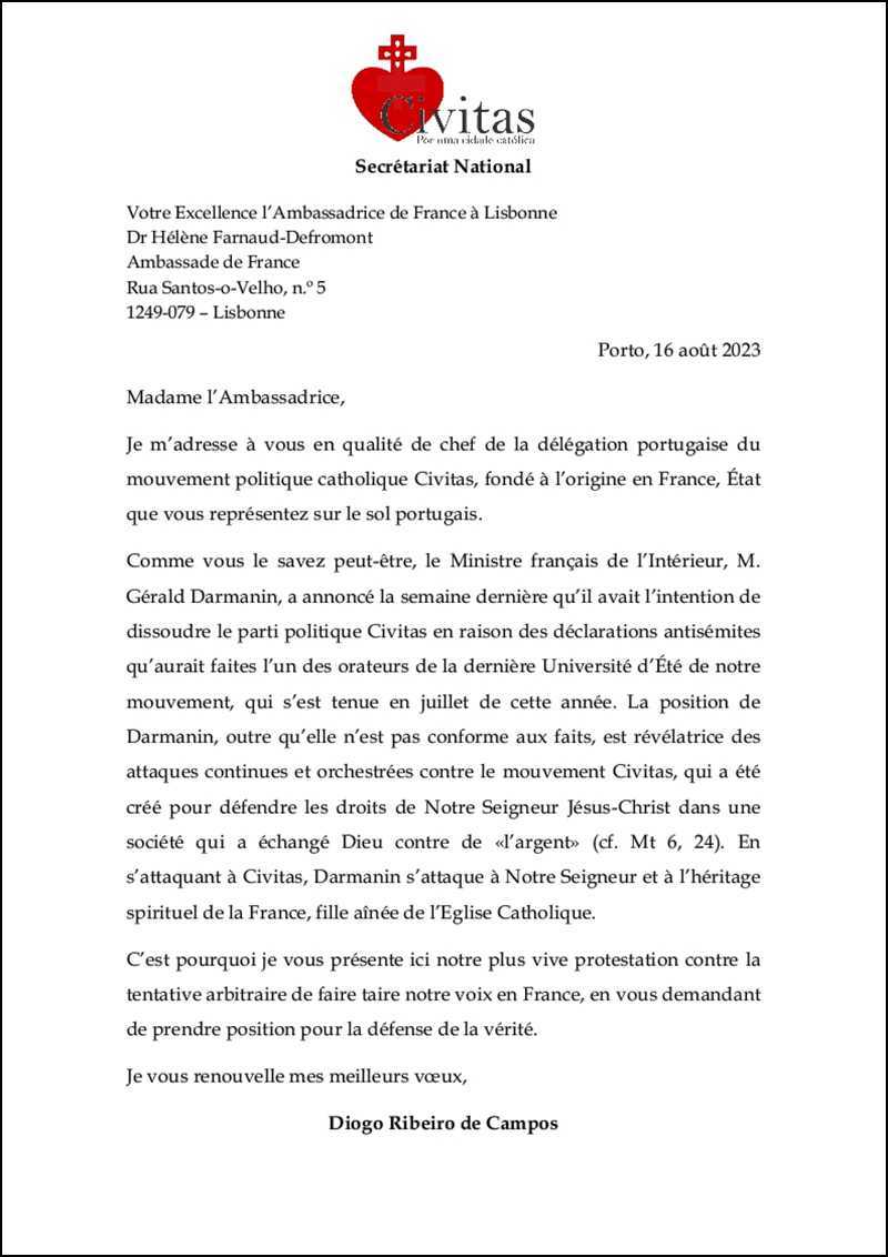 lettre-de-civitas-portugal-Ambassadrice-de-France-a-Lisbonne-seize-sept-aout-2023