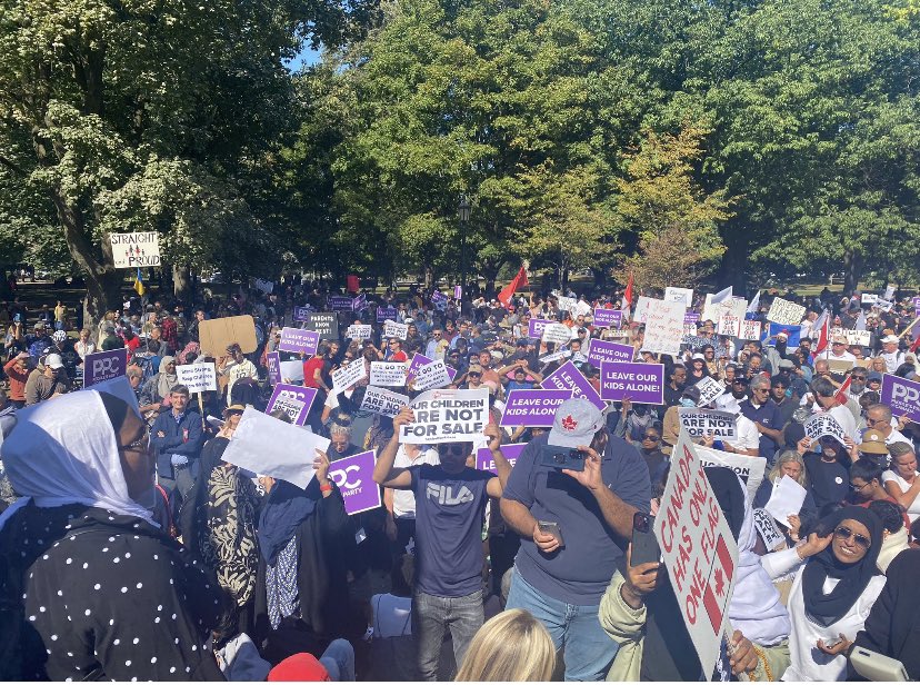 Canada, manifestation #1MillionMarch4Children contre l'endoctrinement LGBT à l'école