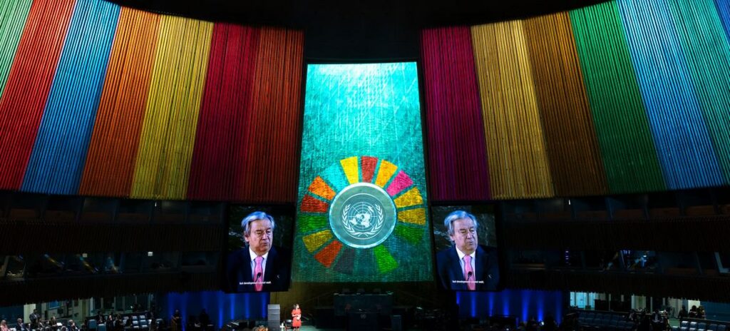 le Secrétaire général des Nations Unies, António Guterres au sommet des ODD, septembre 2023