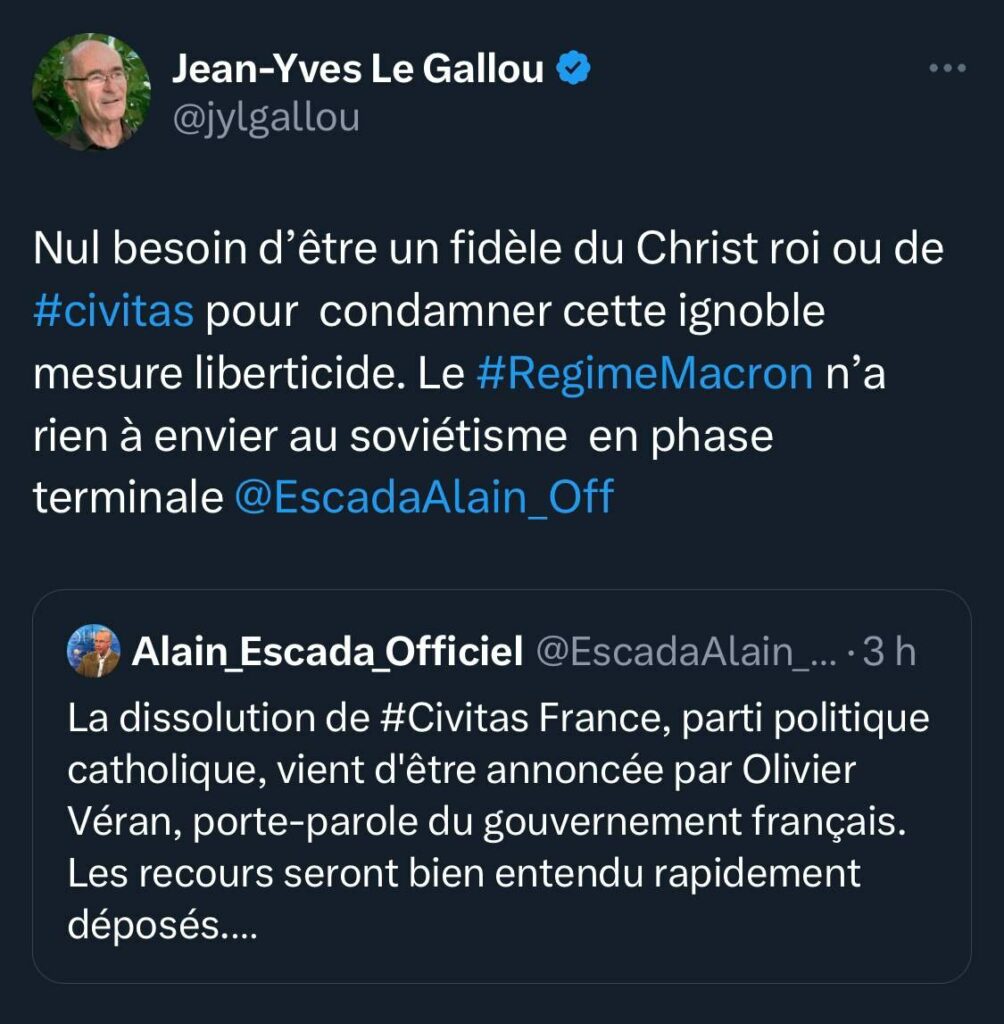 Jean-Yves Le Gallou soutient Civitas