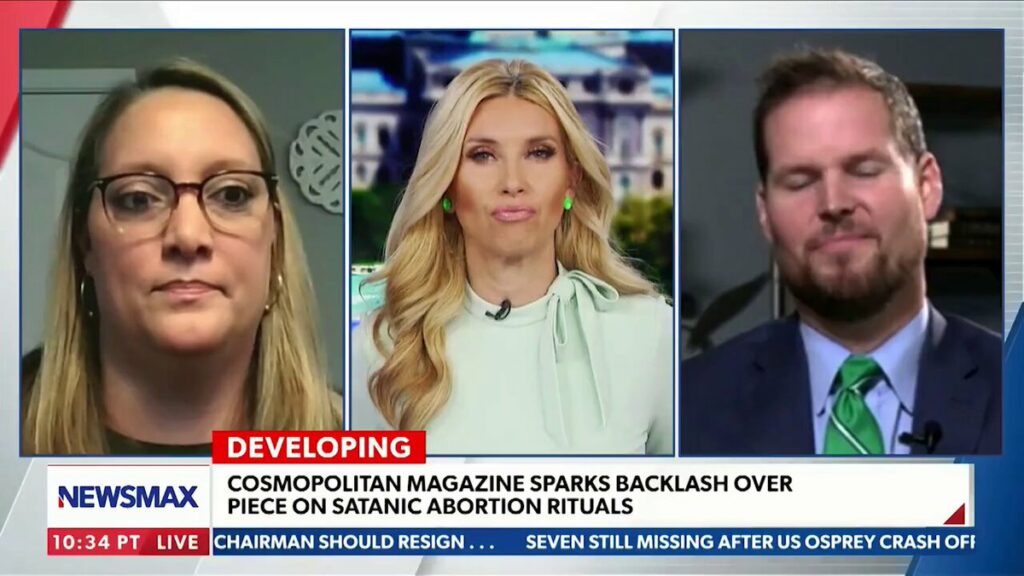 La télévision américaine s'es intéressée à cette promotion par Cosmopolitan du rituel satanique d'avortement