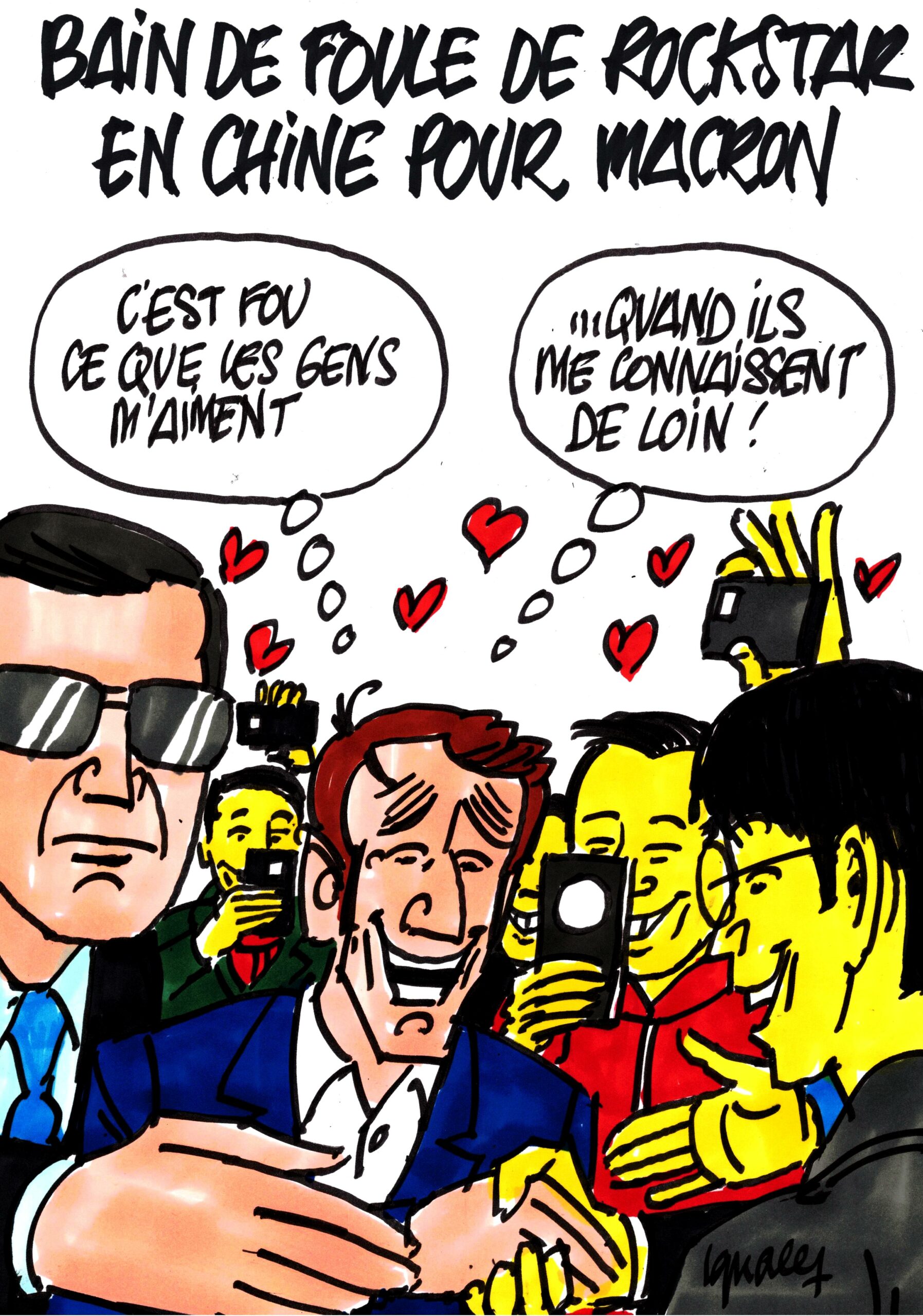 Ignace - Bain de foule de rockstar pour Macron en Chine